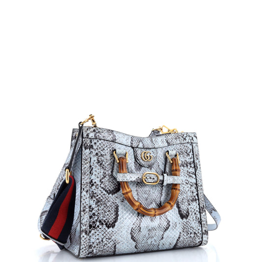 Diana NM Bamboo Handle Tote Python Small