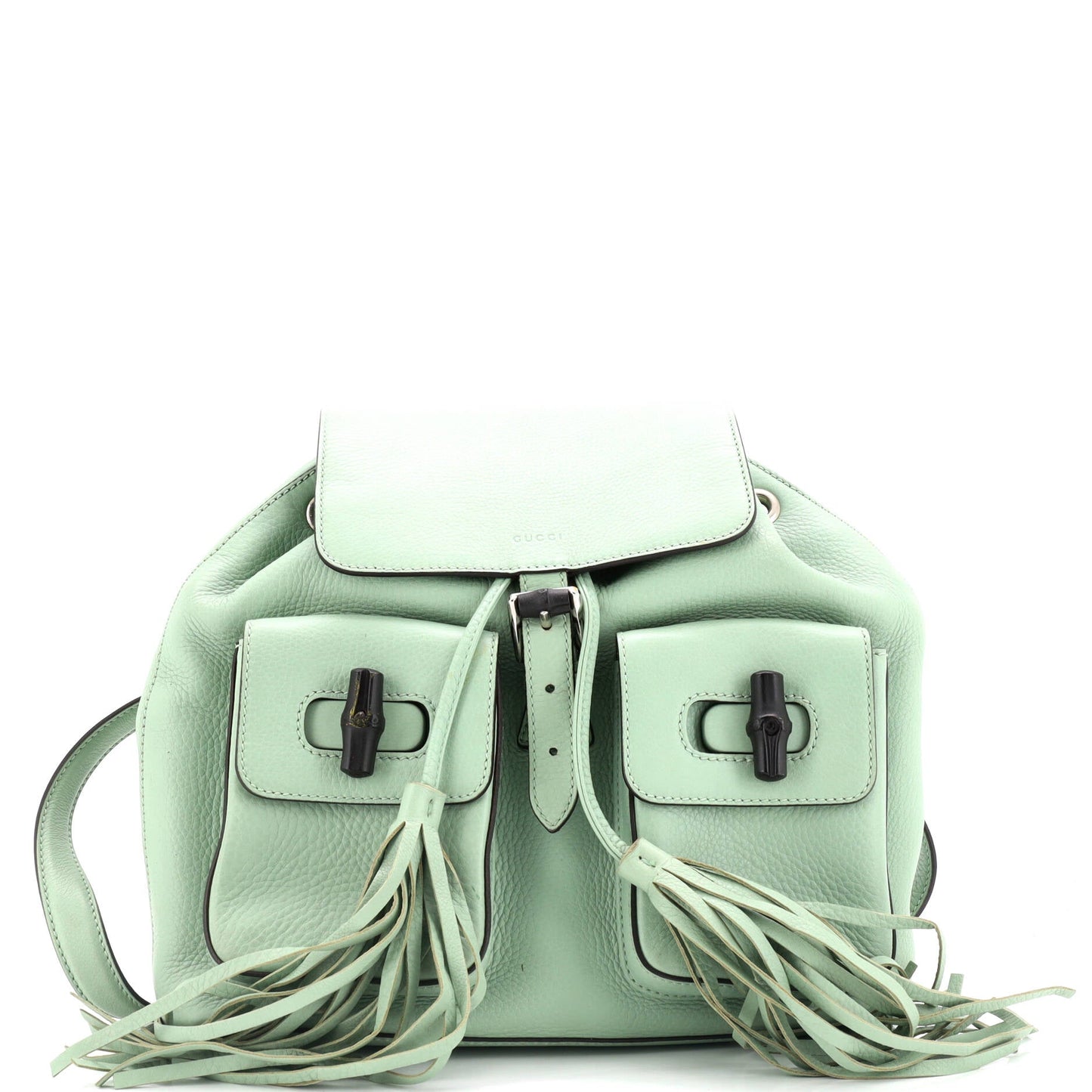 Bamboo Tassel Backpack Leather Medium