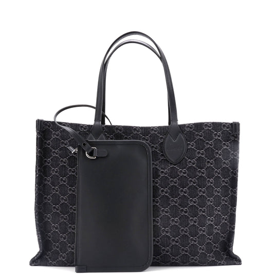 Ophidia Shopper Tote GG Denim Large