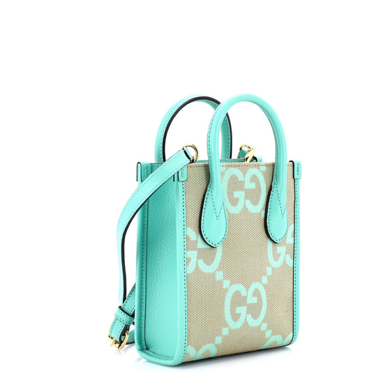Vertical Tote Jumbo GG Canvas Mini
