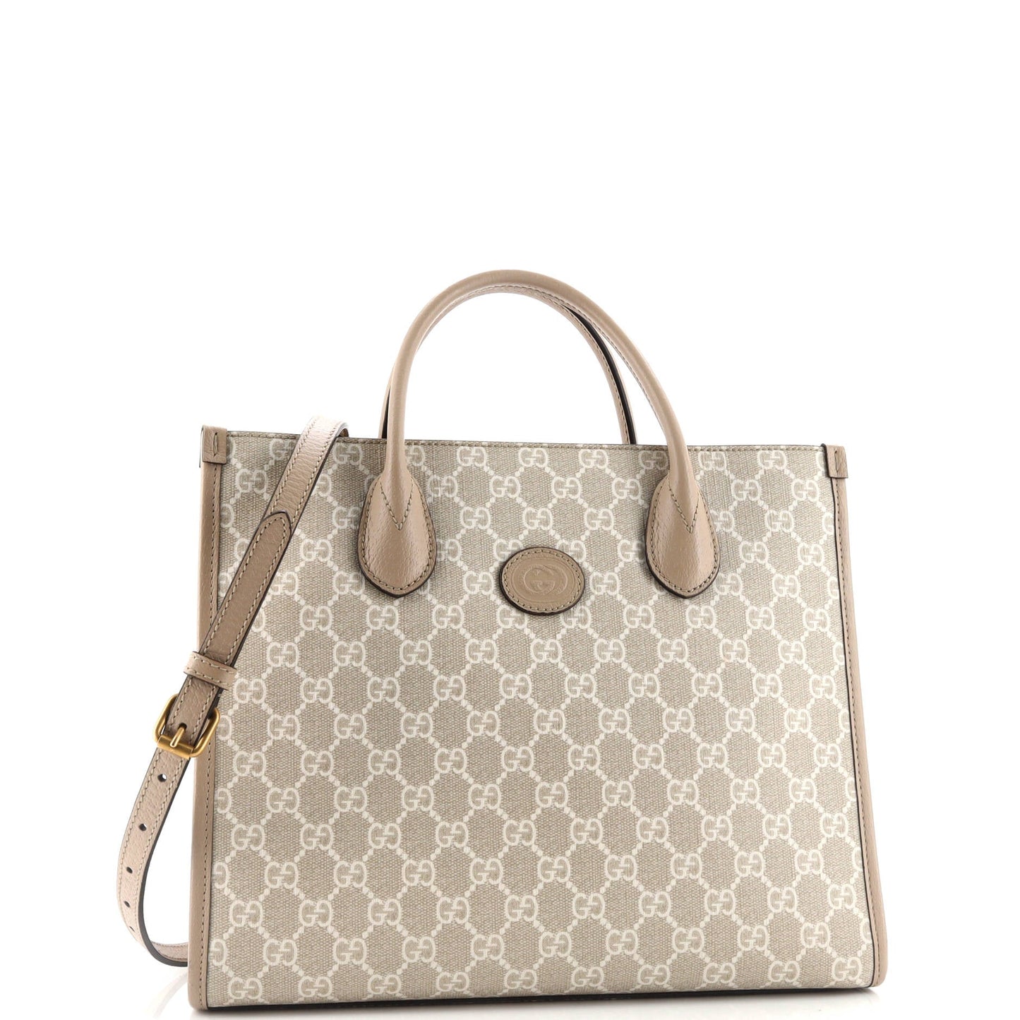Interlocking G Tote GG Coated Canvas and Leather Small