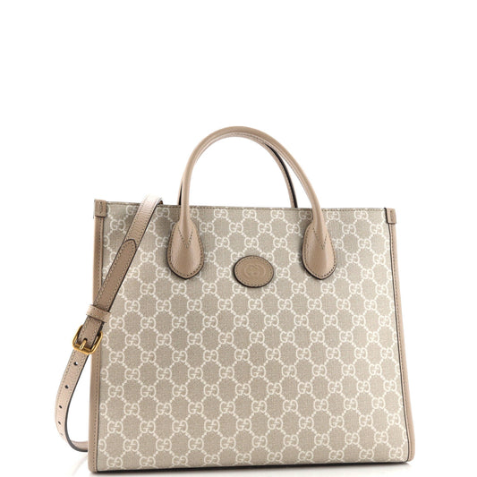 Interlocking G Tote GG Coated Canvas and Leather Small