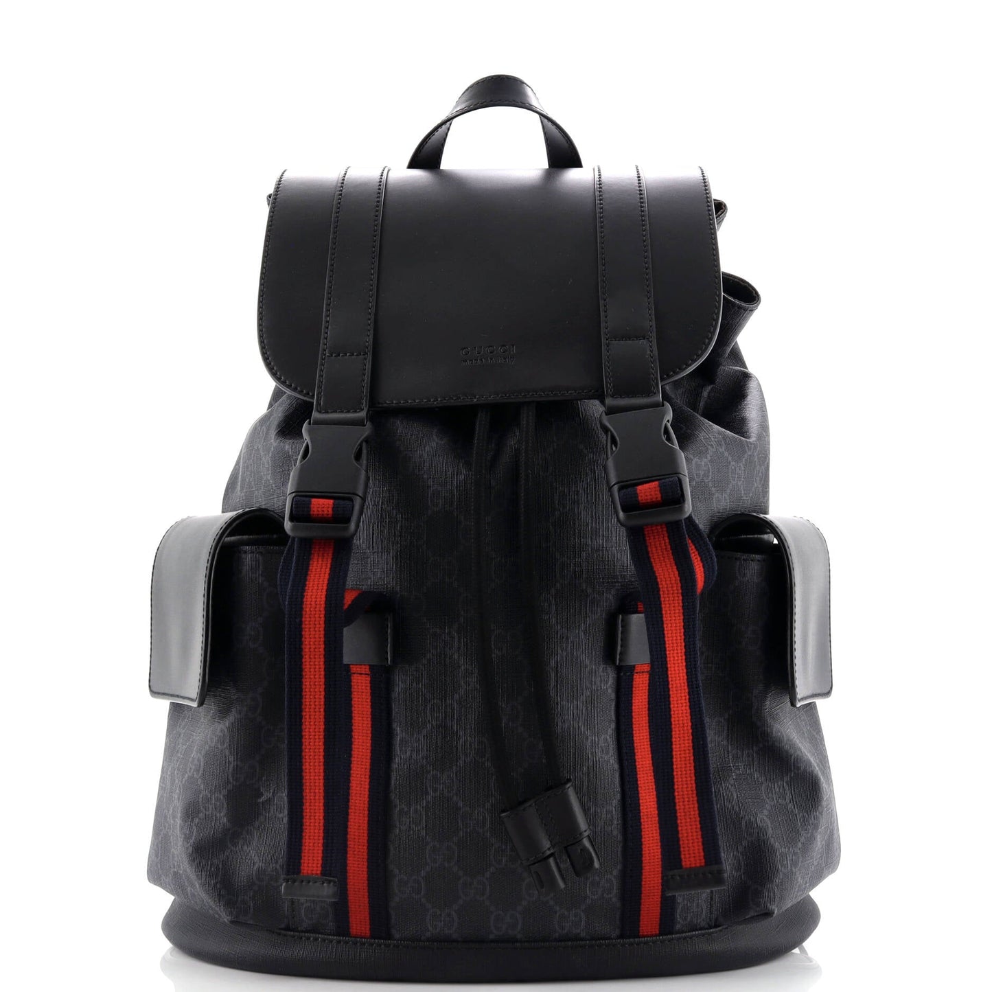 Double Pocket Buckle Backpack GG Coated Canvas Large