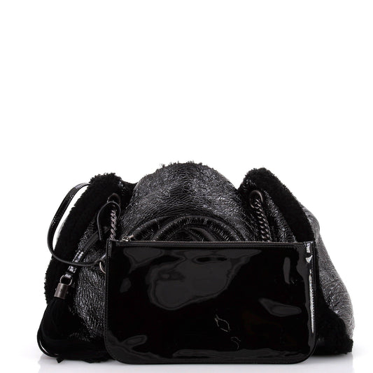Soho Chain Strap Shoulder Bag Patent and Shearling Medium