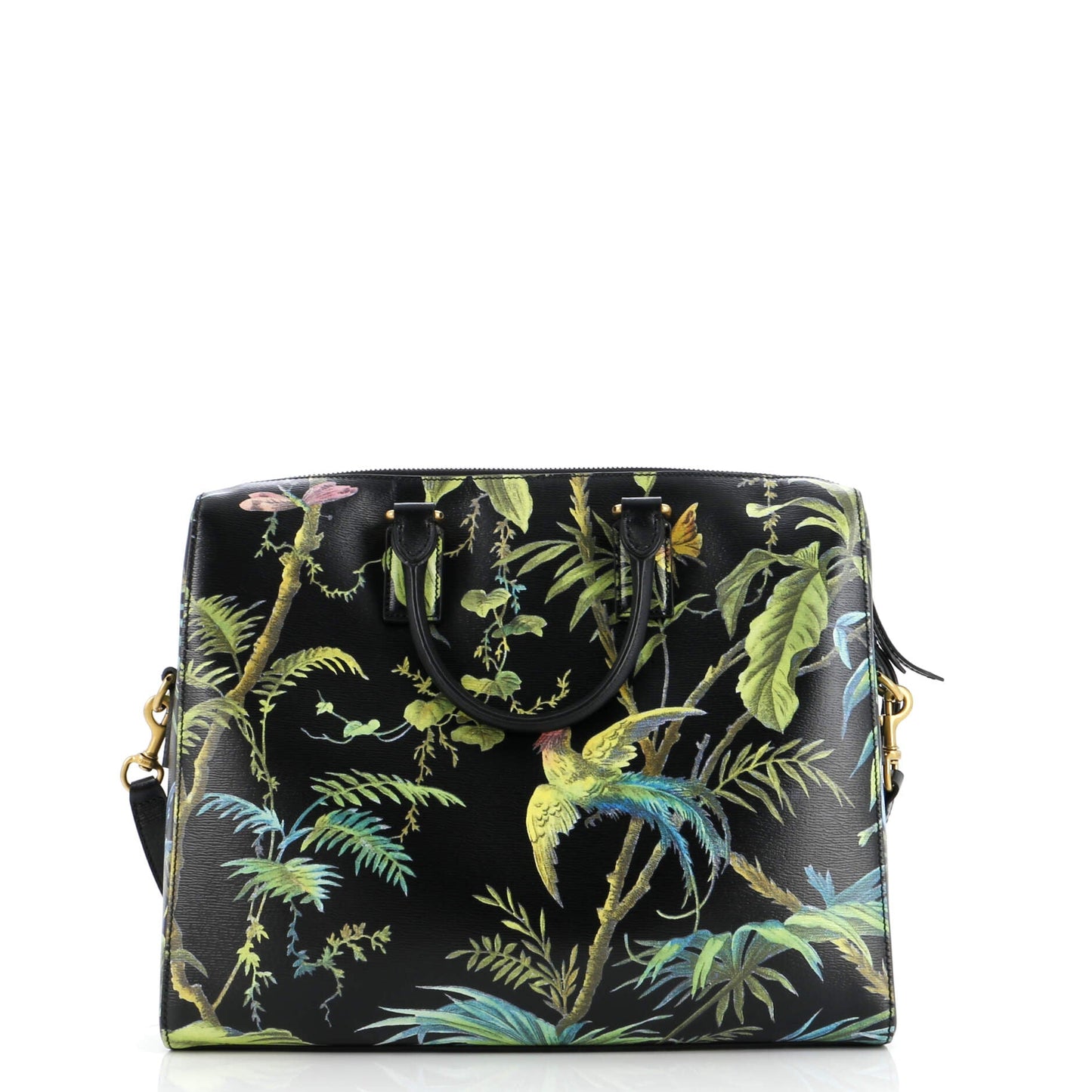 Convertible Briefcase Tropical Print Leather Medium