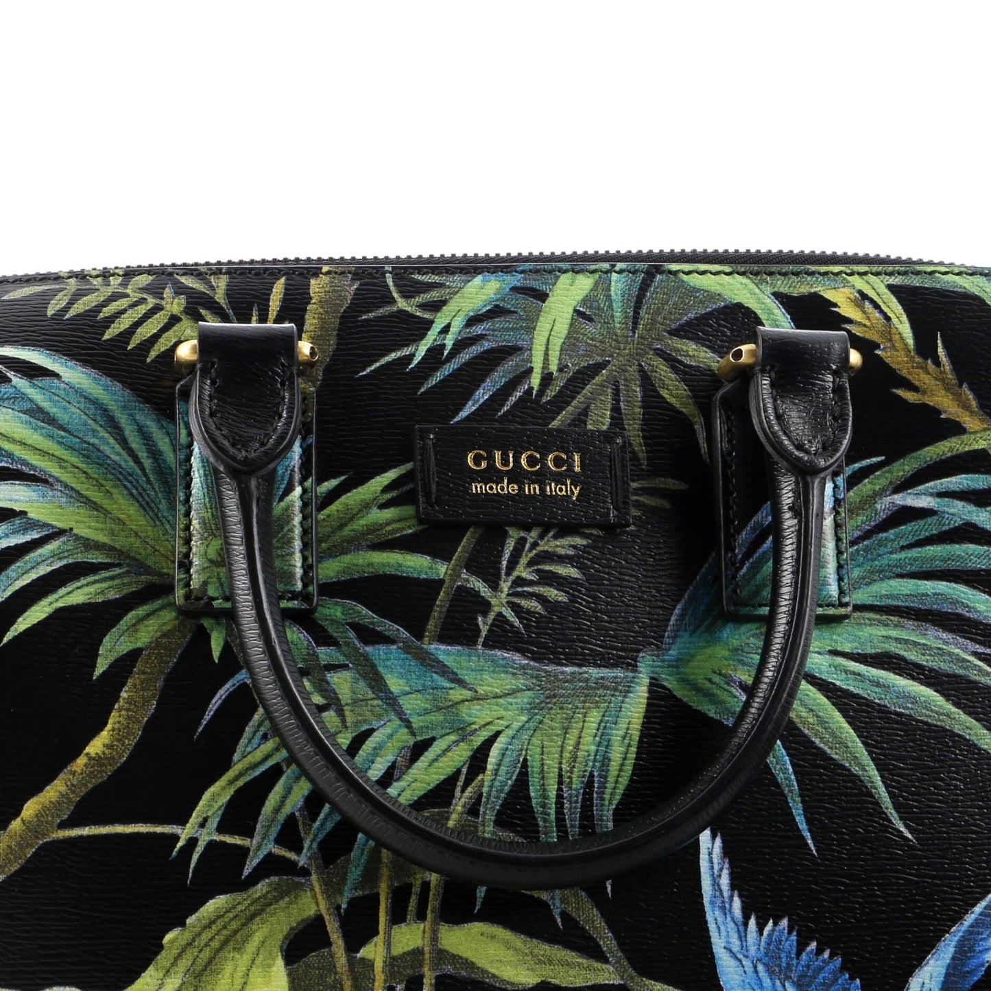 Convertible Briefcase Tropical Print Leather Medium