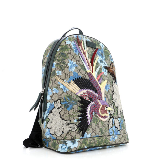 Zip Backpack Embroidered Printed GG Coated Canvas Medium