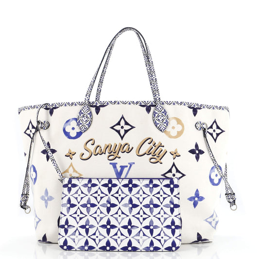 Neverfull NM Tote Limited Edition Cities By The Pool Monogram Watercolor Giant GM