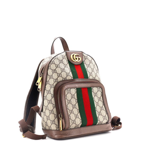 Ophidia Backpack GG Coated Canvas and Leather Small