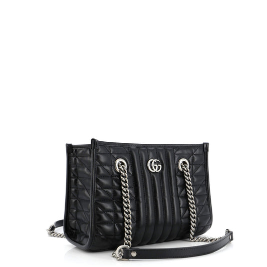 GG Marmont Aria Chain Shopping Tote Mixed Matelasse Leather Small