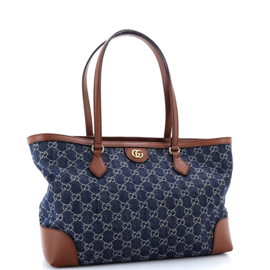 Ophidia Shopping Tote GG Denim Medium