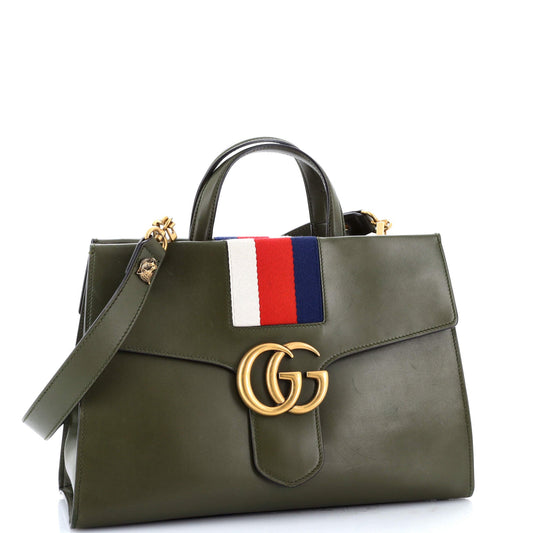 Web GG Marmont Tote Leather Medium