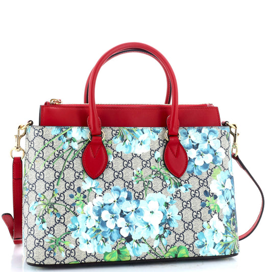 Linea A Convertible Tote Blooms Print GG Coated Canvas Small