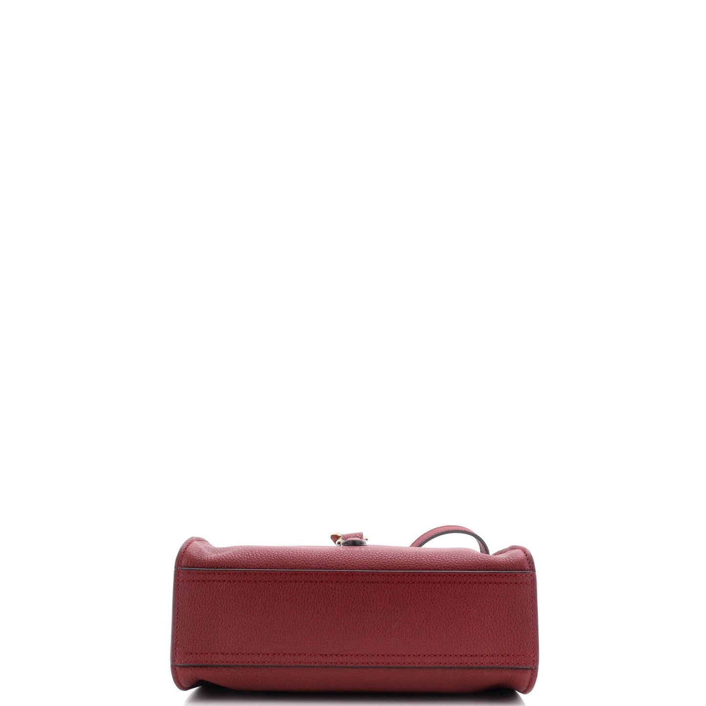 Top Handle Tote with Hook Closure Leather Small