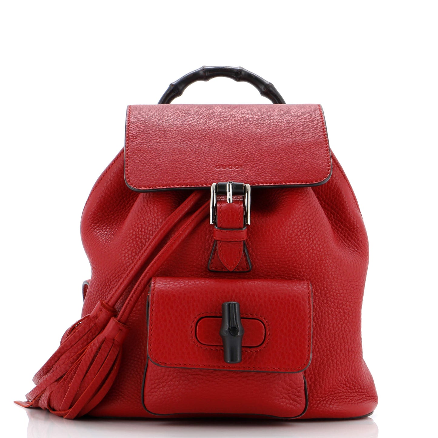 Bamboo Tassel Backpack Leather Mini