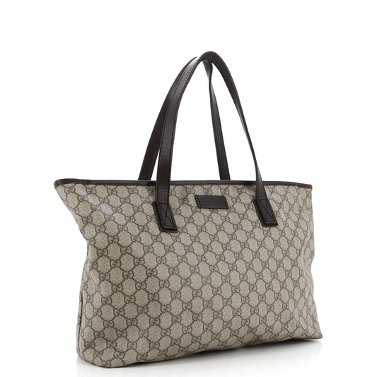 Plus Tote GG Coated Canvas with Leather Large