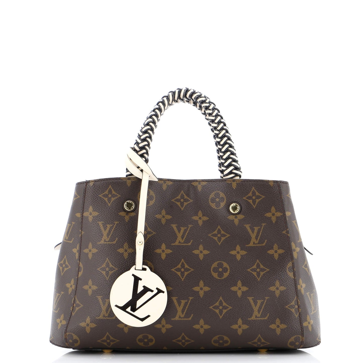 Braided Handle Montaigne Handbag Monogram Canvas BB