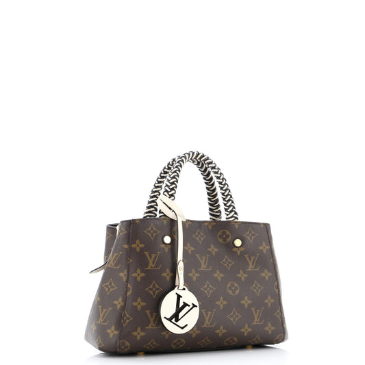 Braided Handle Montaigne Handbag Monogram Canvas BB