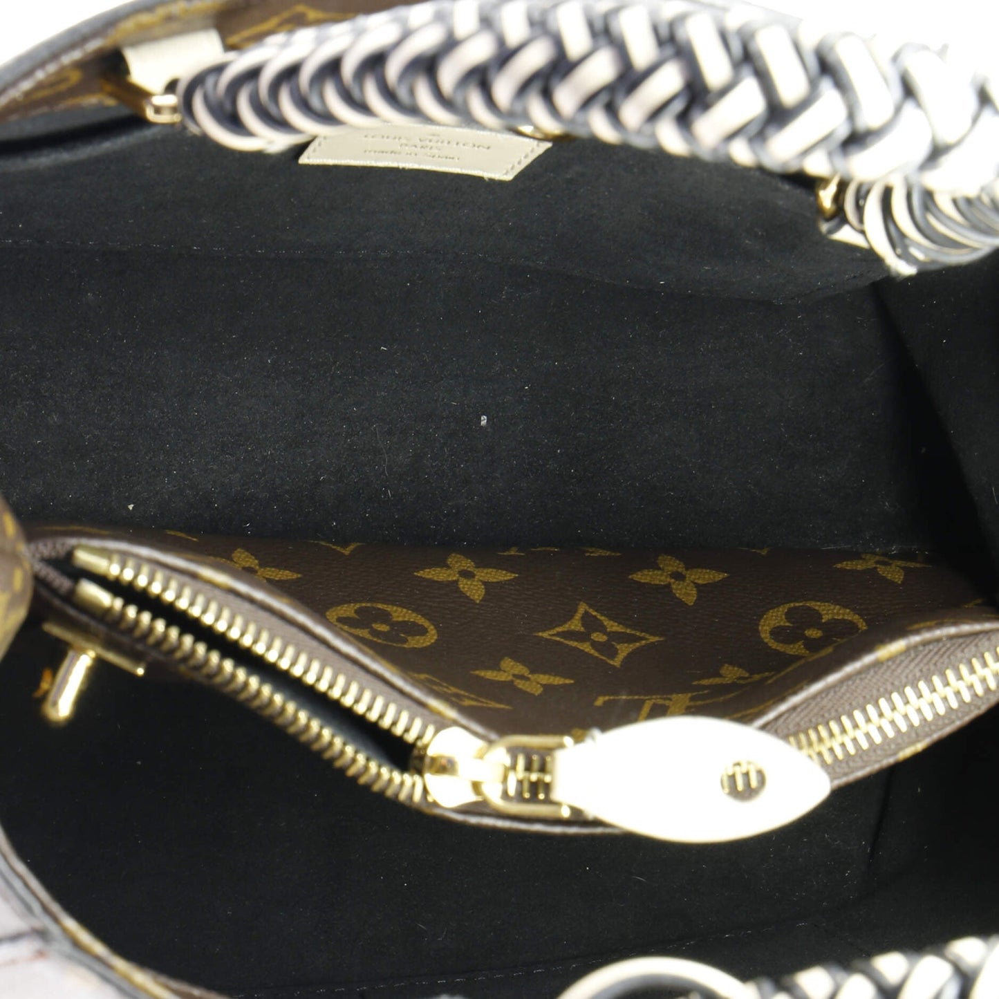 Braided Handle Montaigne Handbag Monogram Canvas BB
