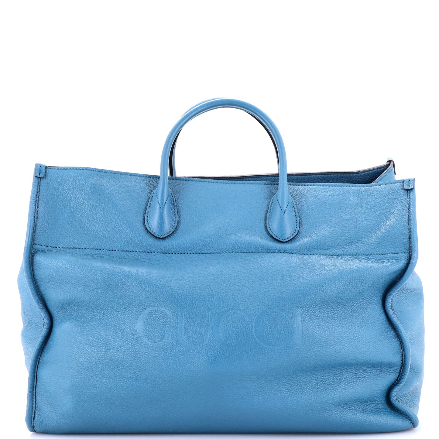 Logo Tote Embossed Leather Large
