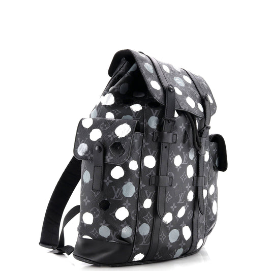 Christopher Backpack Yayoi Kusama Painted Dots Monogram Eclipse Canvas MM