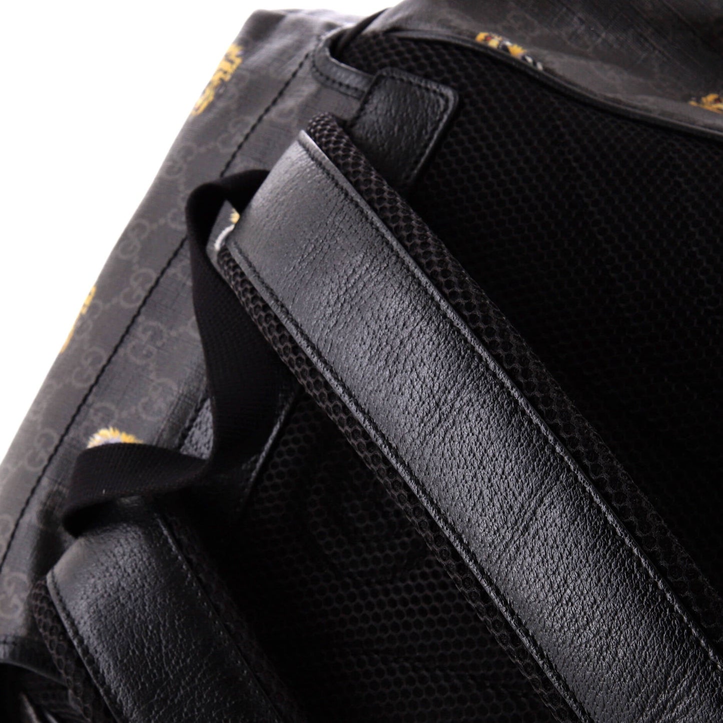 Interlocking G Patch Drawstring Flap Backpack Printed GG Coated Canvas Medium