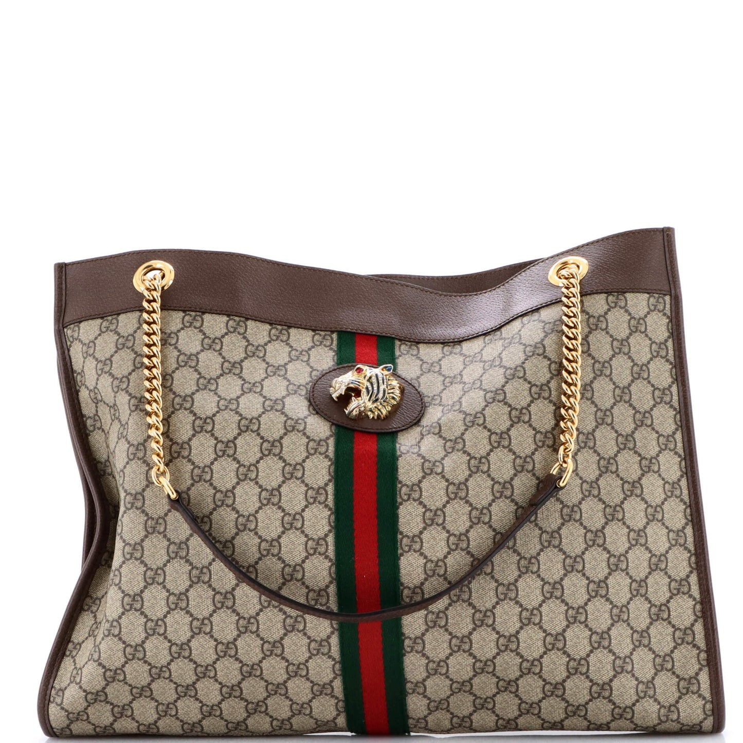 Rajah Chain Tote GG Coated Canvas Large