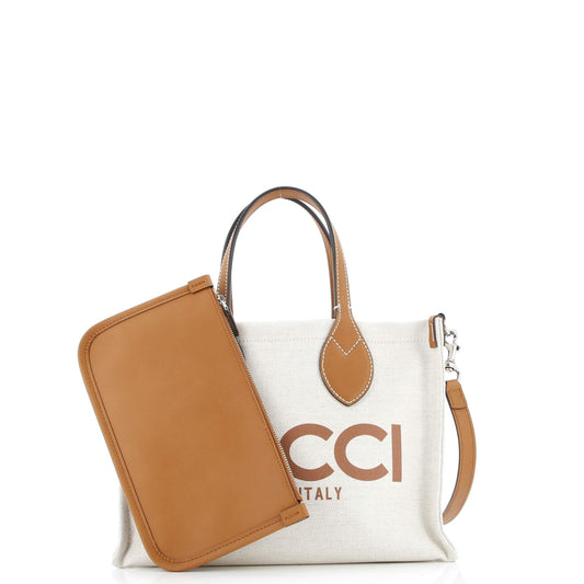 Logo Shopper Tote Printed Canvas Small