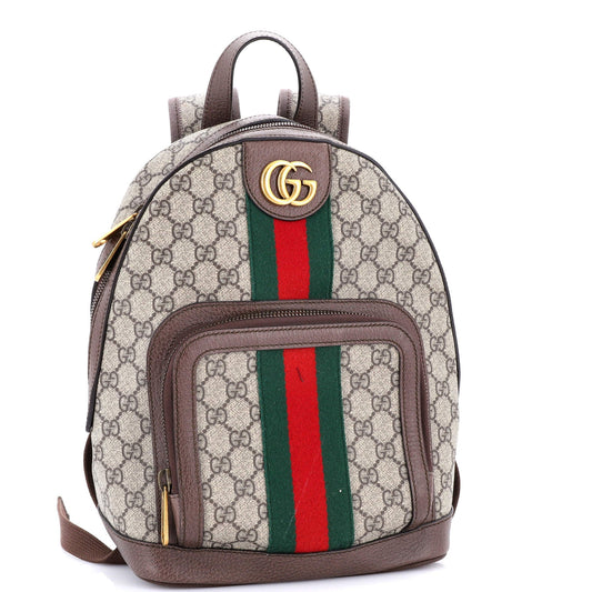 Ophidia Backpack GG Coated Canvas and Leather Small