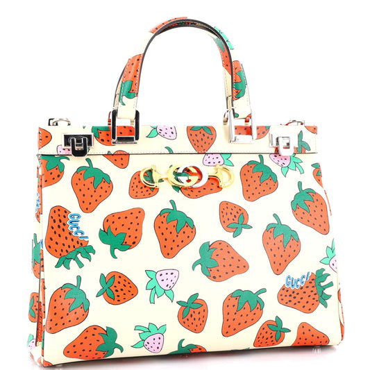 Zumi Top Handle Bag Printed Leather Medium