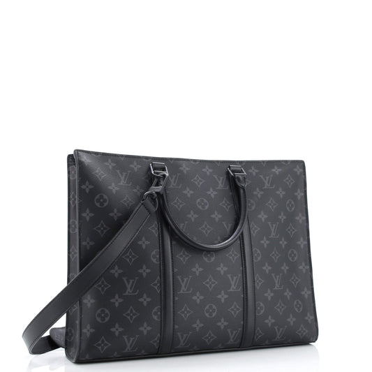 Sac Plat Zipper Tote Monogram Eclipse Canvas Horizontal