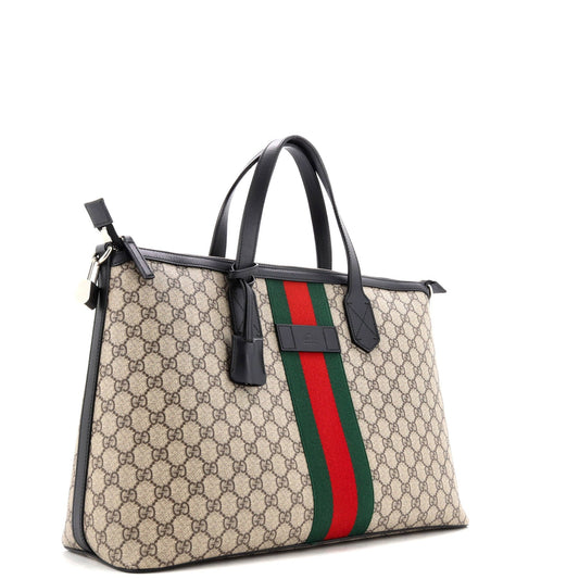 Web Duffle Bag GG Coated Canvas Medium