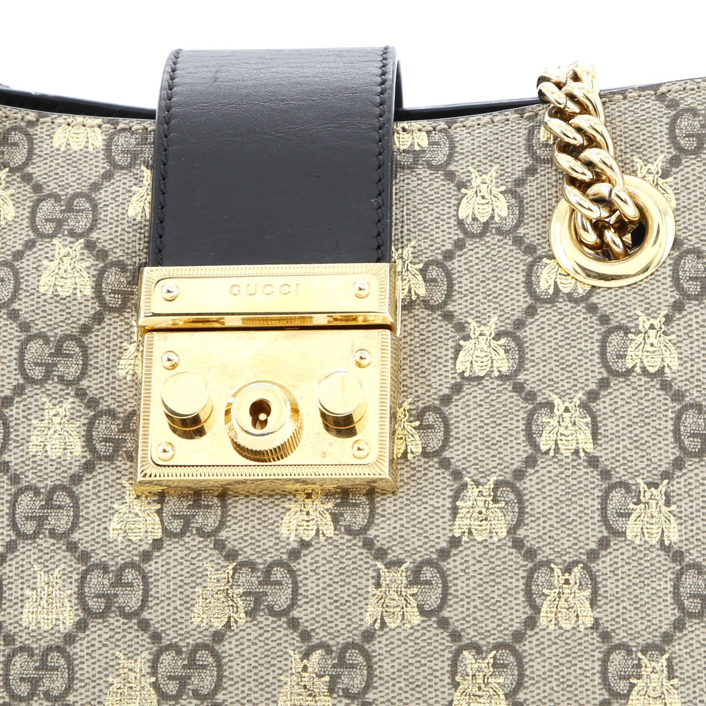 Padlock Chain Tote Printed GG Coated Canvas Small