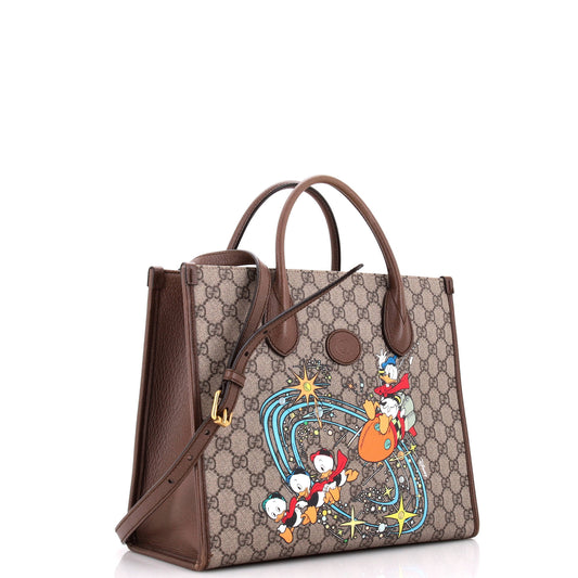 Disney Donald Duck Convertible Tote Printed GG Coated Canvas Medium