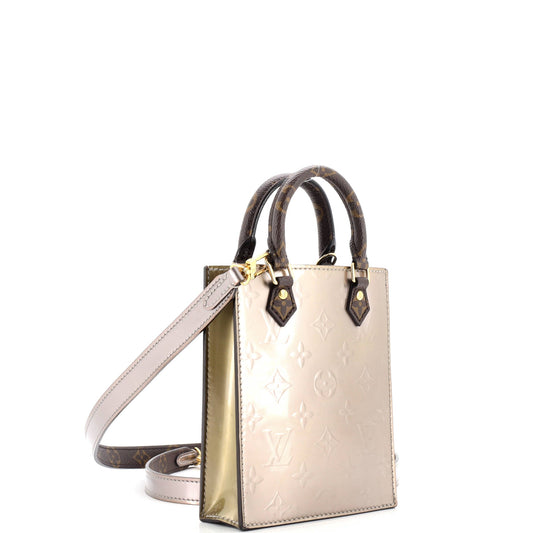 Petit Sac Plat Bag Monogram Vernis with Monogram Canvas