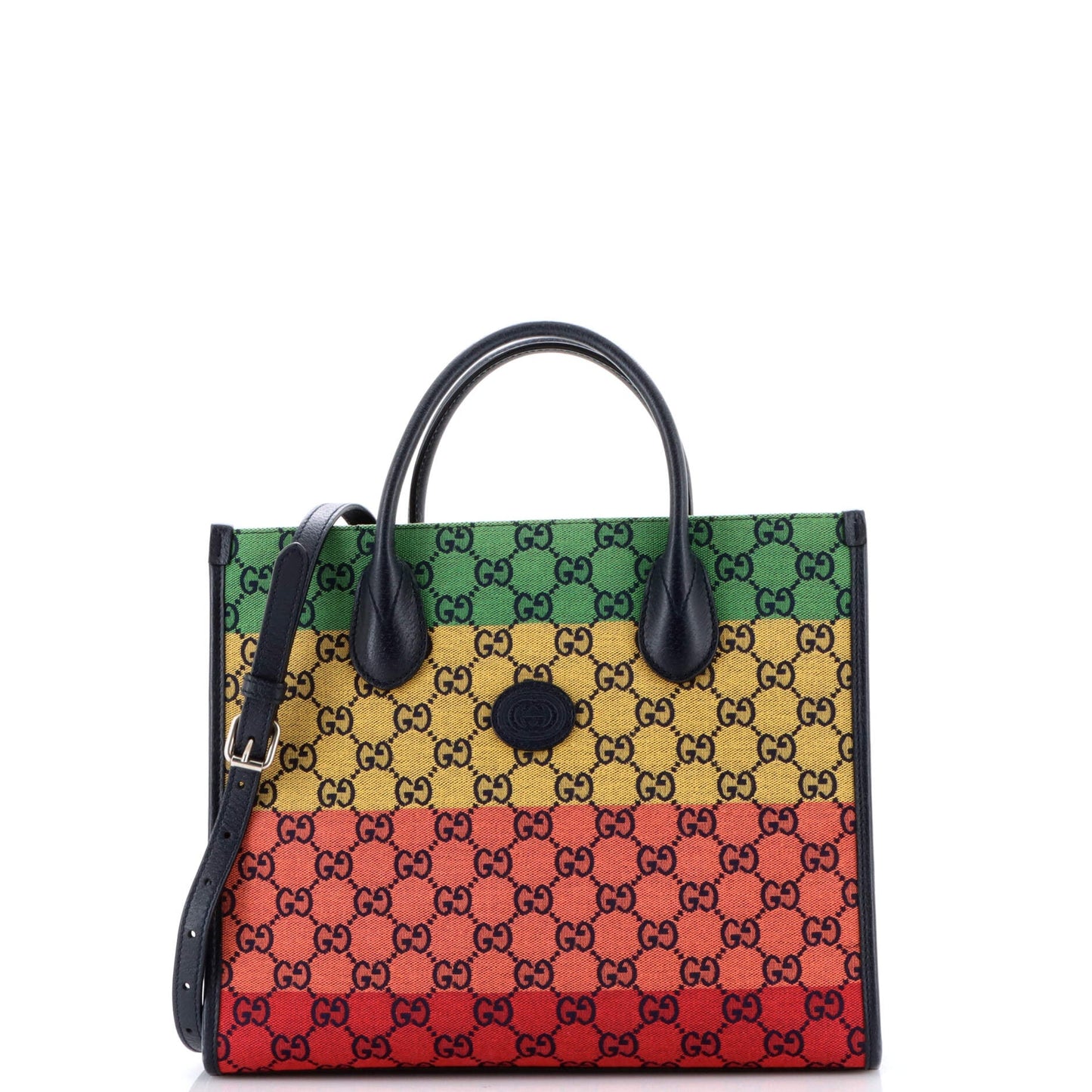 Structured Top Handle Open Tote GG Canvas Small