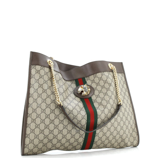 Rajah Chain Tote GG Coated Canvas Large