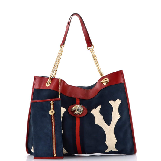 Rajah Chain Tote Suede with Applique Large