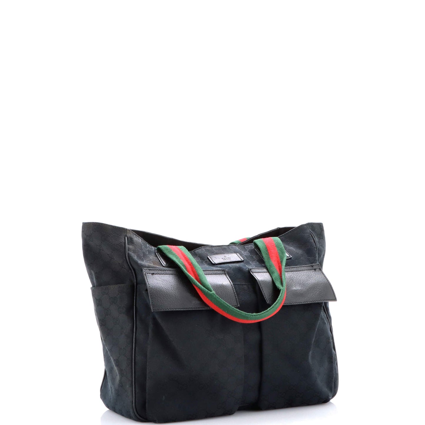 Double Pocket Web Handle Tote GG Canvas Medium