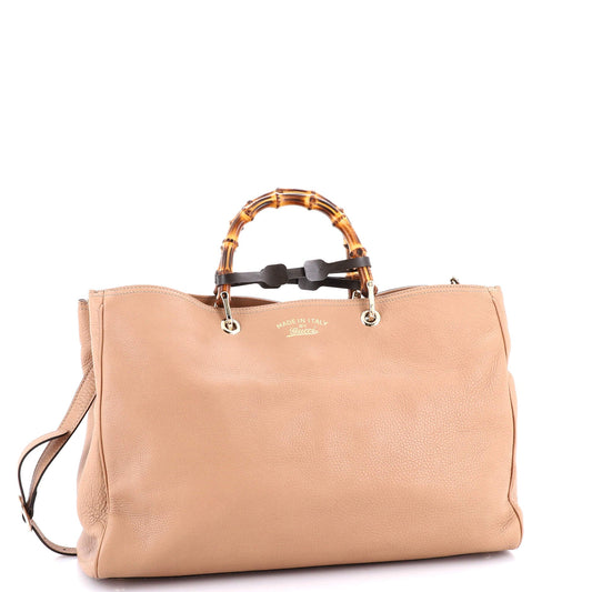 Bamboo Shopper Tote Leather Large