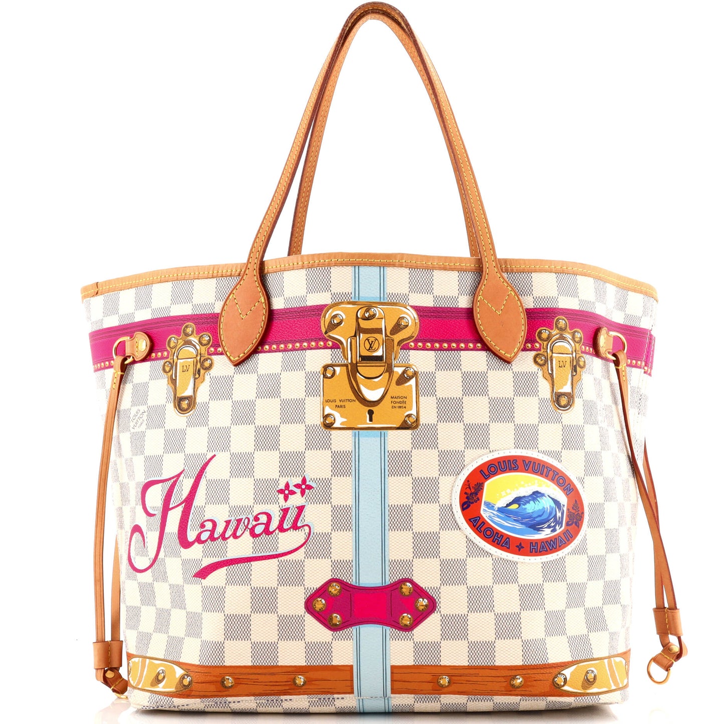Neverfull NM Tote Limited Edition Cities Damier Summer Trunks MM