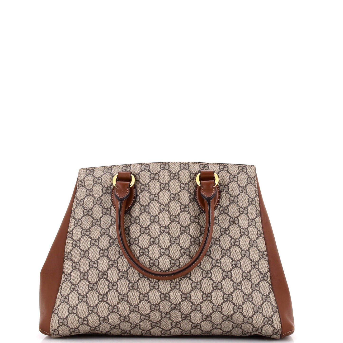 Trapezoid Top Handle Tote GG Coated Canvas Medium