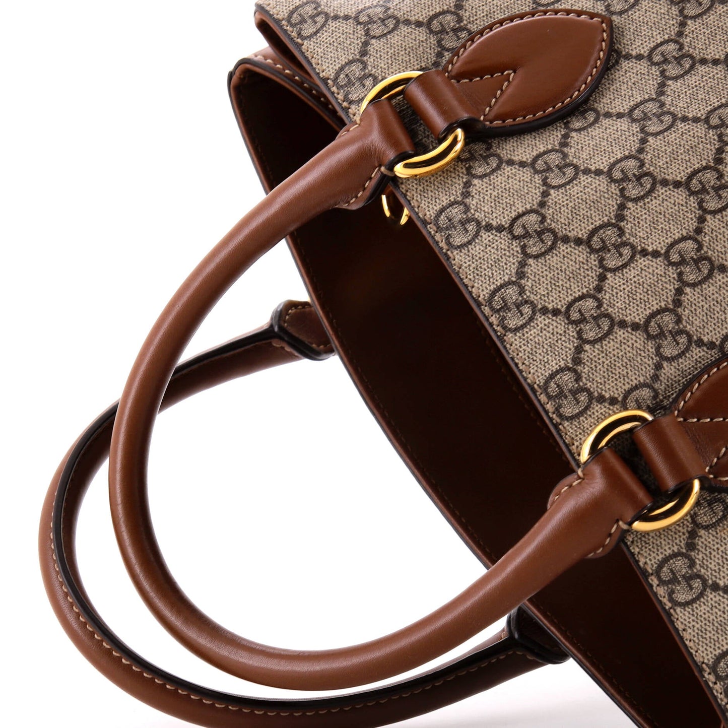 Trapezoid Top Handle Tote GG Coated Canvas Medium