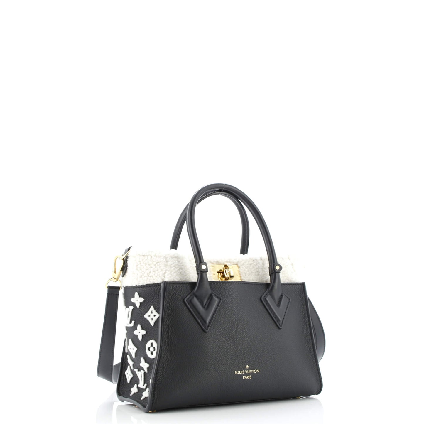 On My Side Tote Leather with Shearling PM