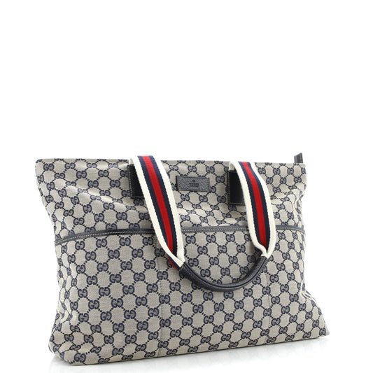 Diaper Web Strap Tote GG Canvas Large