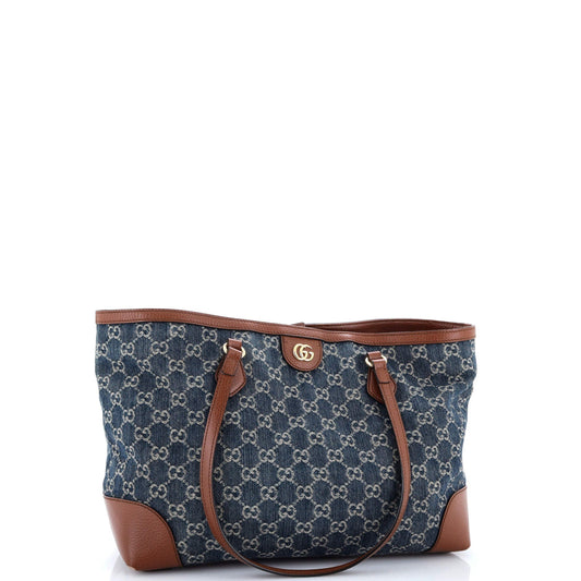 Ophidia Shopping Tote GG Denim Medium
