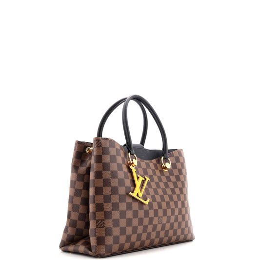 LV Riverside Handbag Damier with Leather