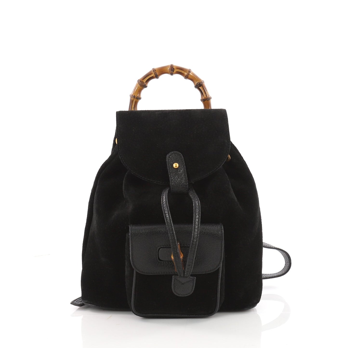 Vintage Bamboo Backpack Suede Mini