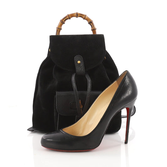 Vintage Bamboo Backpack Suede Mini