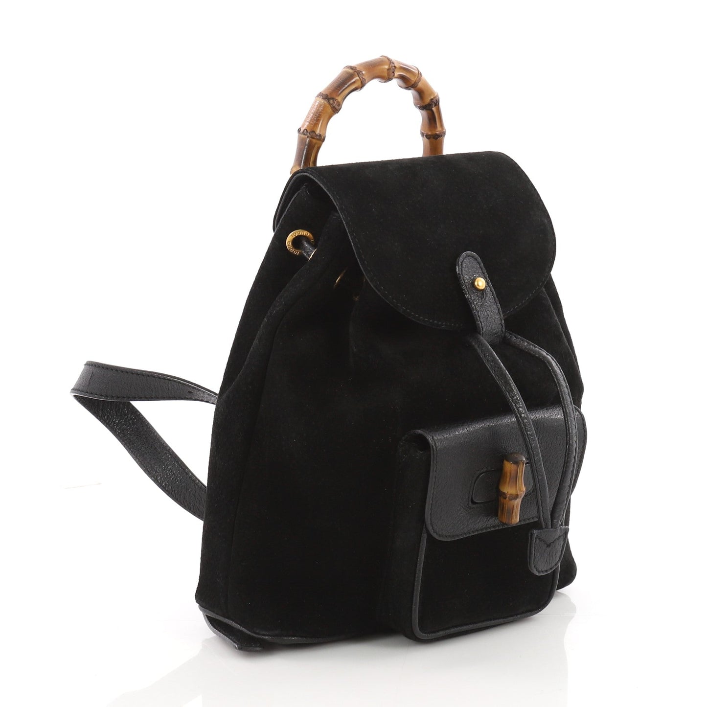 Vintage Bamboo Backpack Suede Mini